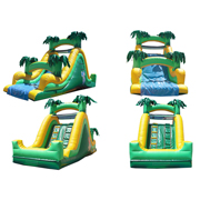 extreme inflatable water slide palm tree jungle